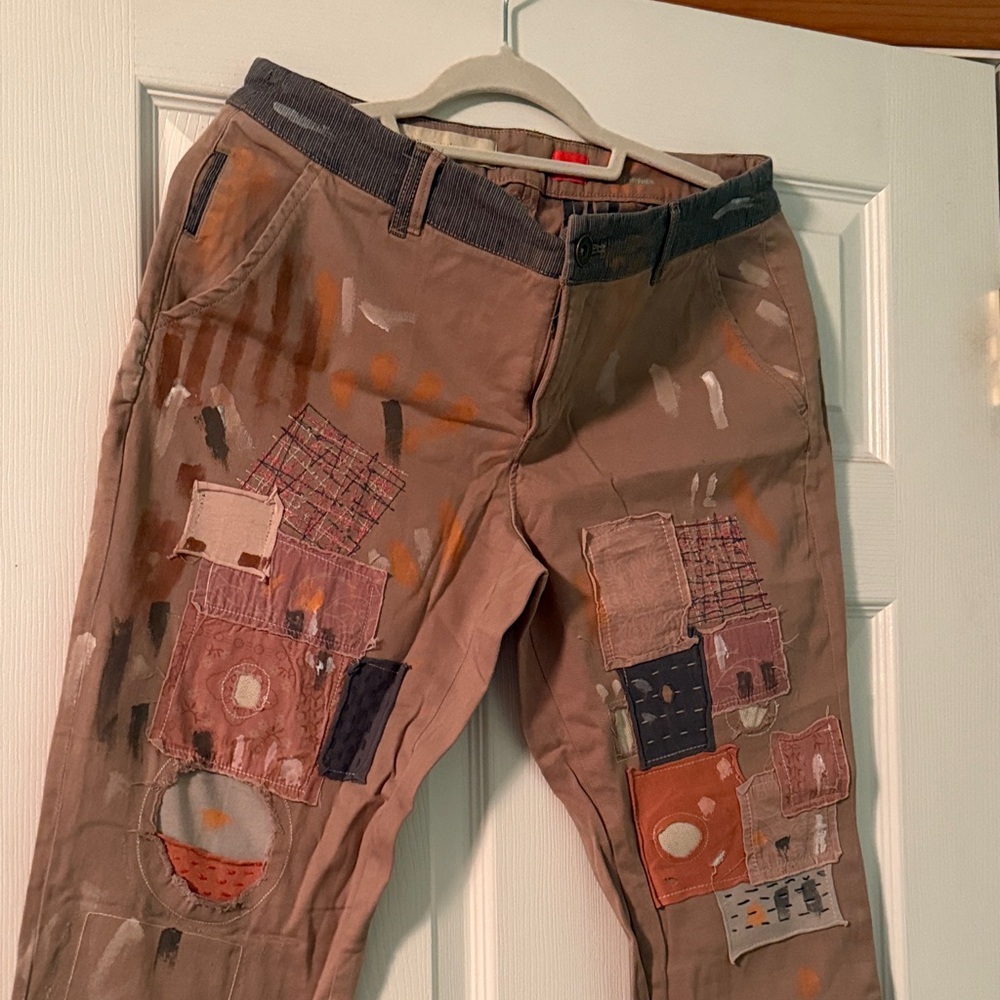 Anthropology - pilcro women’s  Tan Chino boho  Pants